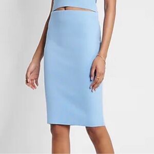 Express Body Contour Powder Blue Pencil Skirt - Size Large